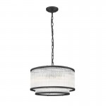 Monaco 4BK - Matt Black 5 Light Pendant with Clear Glass Rods Monaco 4BK - Matt Black 5 Light Pendant with Clear Glass Rods