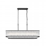 Monaco 8BK - Matt Black 7 Light over Island Fitting with Clear Glass Rods Monaco 8BK - Matt Black 7 Light over Island Fitting with Clear Glass Rods
