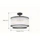Prism-C0528-05H-P7AC-IE01 - Monaco 2BK - Matt Black 5 Light Semi Flush with Clear Glass Rods