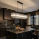 Prism-P0528-07J-P7AC-IE01 - Monaco 8BK - Matt Black 7 Light over Island Fitting with Clear Glass Rods