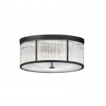 Monte Carlo 1 - Matt Black 5 Light Flush with Clear Glass Rods & Diffuser Monte Carlo 1 - Matt Black 5 Light Flush with Clear Glass Rods & Diffuser
