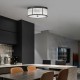 Ceiling Lights - Monte Carlo 1 - Matt Black 5 Light Flush with Clear Glass Rods & Diffuser Prism-C0528-05G-P7AC-IE01 - Monte Carlo 1 - Matt Black 5 Light Flush with Clear Glass Rods & Diffuser