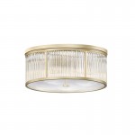 Monte Carlo 2 - Matt Gold 5 Light Flush with Clear Glass Rods & Diffuser Monte Carlo 2 - Matt Gold 5 Light Flush with Clear Glass Rods & Diffuser