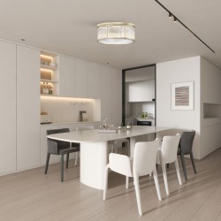 Monte Carlo 2 - Matt Gold 5 Light Flush with Clear Glass Rods & Diffuser Monte Carlo 2 - Matt Gold 5 Light Flush with Clear Glass Rods & Diffuser