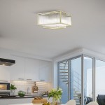 Monte Carlo 3 - Matt Gold 4 Light Square Flush with Clear Glass Rods Monte Carlo 3 - Matt Gold 4 Light Square Flush with Clear Glass Rods