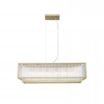 Monte Carlo 4 - Matt Gold 6 Light over Island Fitting with Clear Glass Rods Monte Carlo 4 - Matt Gold 6 Light over Island Fitting with Clear Glass Rods