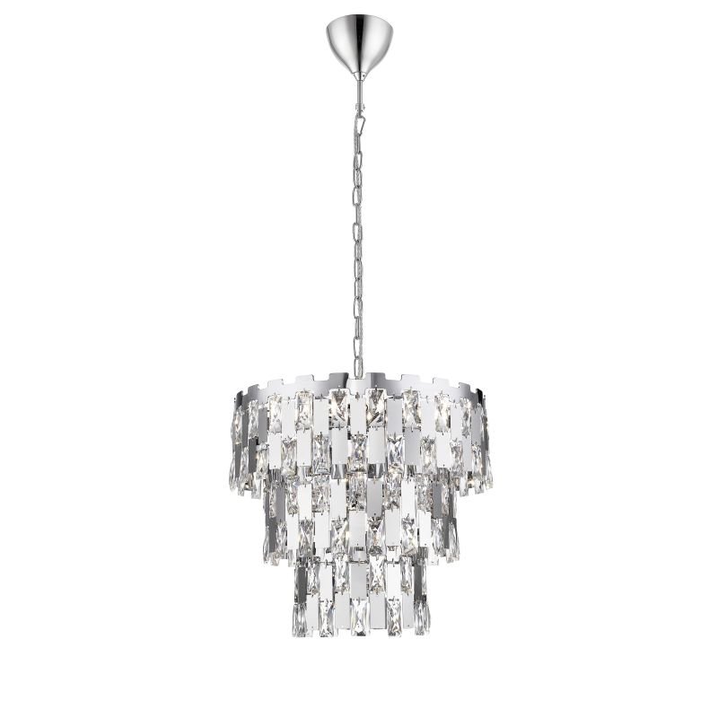 Ceiling Lights - Las Vegas 1 - Crystal and Chrome 7 Light Chandelier P0480-07A-F4AC - Las Vegas 1 - Crystal and Chrome 7 Light Chandelier