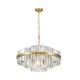 Crystal & Acrylic - Venice 1 - Antique Gold 12 Light Chandelier with Crystal Prism-P0567-12A-7GAC-IE01 - Venice 1 - Antique Gold 12 Light Chandelier with Crystal