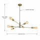 Prism-0646-6AB - Anna AB - Adjustable Antique Brass 6 Light Centre Fitting