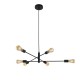 Prism-0646-6BK - Anna BK - Adjustable Matt Black 6 Light Centre Fitting