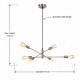 Prism-0646-6SC - Anna SC - Adjustable Satin Chrome 6 Light Centre Fitting