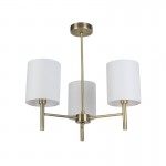 Bella AB - Antique Brass 3 Light Ceiling Lamp with White Shade Bella AB - Antique Brass 3 Light Ceiling Lamp with White Shade