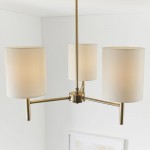 Bella AB - Antique Brass 3 Light Ceiling Lamp with White Shade Bella AB - Antique Brass 3 Light Ceiling Lamp with White Shade