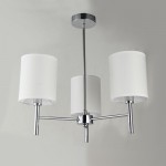 Bella CH - Chrome 3 Light Ceiling Lamp with White Shade Bella CH - Chrome 3 Light Ceiling Lamp with White Shade