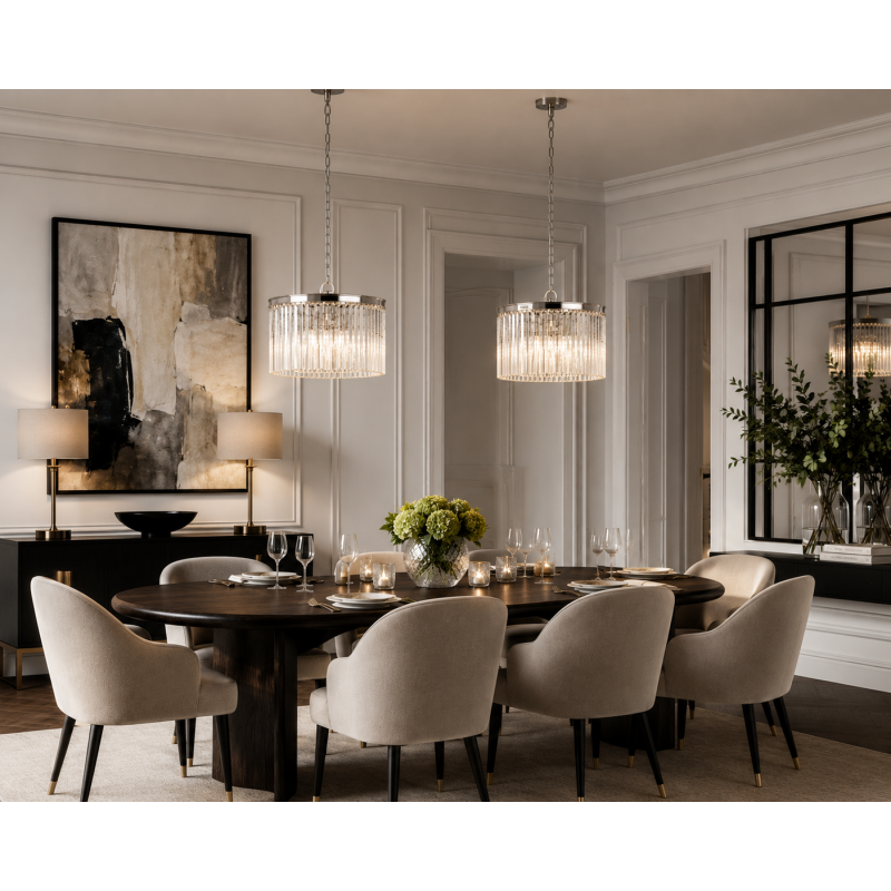 Prism-92500-4CH - Chloe 2 - Crystal & Chrome 4 Light Chandelier