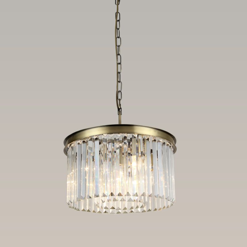Prism-92500-4AB - Chloe 2 AB - Antique Brass 4 Light Chandelier with Crystal