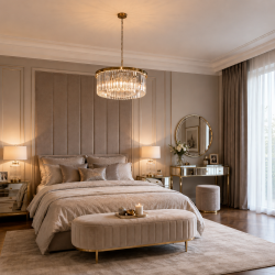 Chloe 3 AB - Antique Brass 6 Light Chandelier with Crystal
