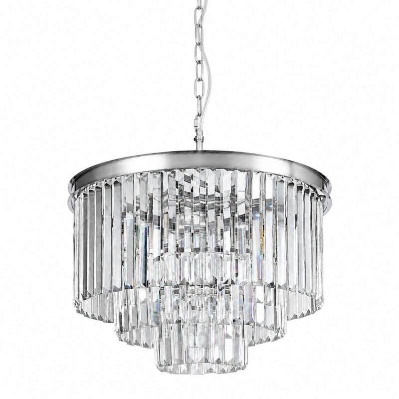 Prism-92100-9CH - Heidi 1 - Crystal & Polished Chrome 9 Light Chandelier