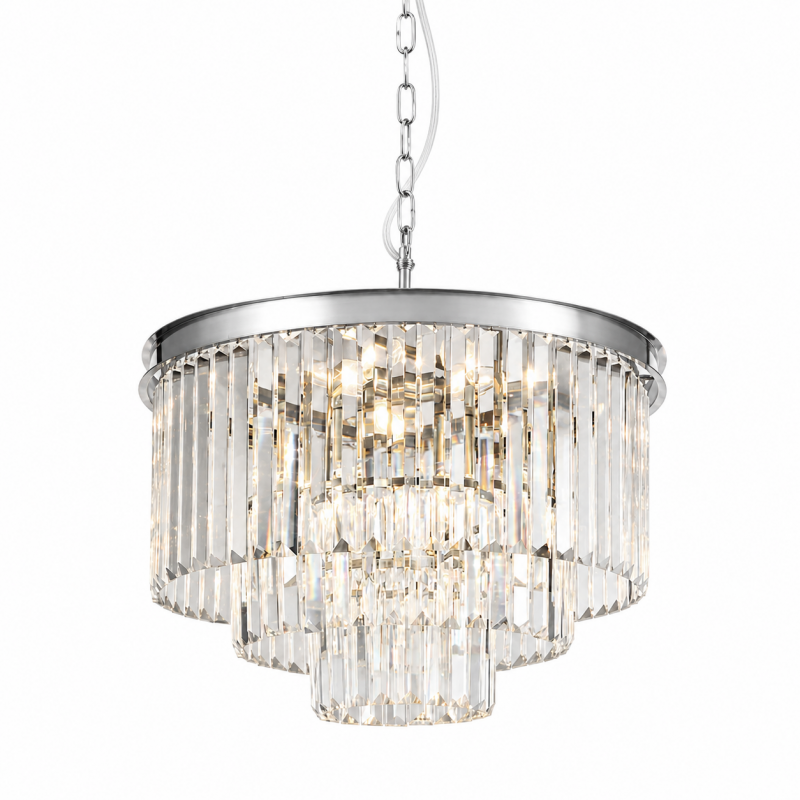 Prism-92100-9CH - Heidi 1 - Crystal & Polished Chrome 9 Light Chandelier