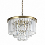 Heidi 1AB - Crystal & Antique Brass 9 Light Chandelier