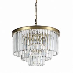 Heidi 1AB - Crystal & Antique Brass 9 Light Chandelier