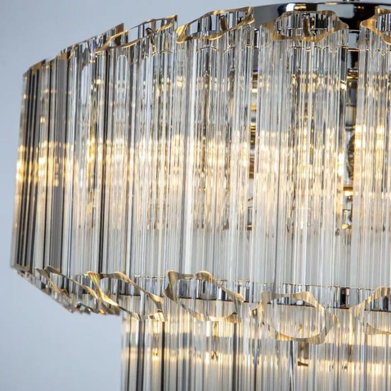 Ceiling Lights - Tonia 2 - Clear Glass Tubes & Chrome 9 Light Chandelier Prism-91001-9CH - Tonia 2 - Clear Glass Tubes & Chrome 9 Light Chandelier