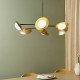 Ambience-63748 - Omega - Bronze 6 Light Centre Fitting with White Glass & Gold Shades