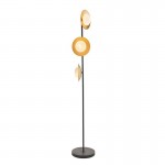Omega - Bronze 3 Light Floor Lamp with White Glass & Gold Shades Omega - Bronze 3 Light Floor Lamp with White Glass & Gold Shades