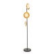 Ambience-63751 - Omega - Bronze 3 Light Floor Lamp with White Glass & Gold Shades