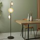 Ambience-63751 - Omega - Bronze 3 Light Floor Lamp with White Glass & Gold Shades