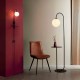 Ambience-63752 - Urbane - Satin Black Floor Lamp with Table and White Glass