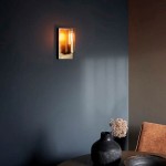 Lotus - Antique Brass Patina Wall Lamp with Amber Glass Shade Lotus - Antique Brass Patina Wall Lamp with Amber Glass Shade