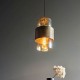Ambience-63756 - Lotus - Antique Brass Patina Pendant with Amber Glass Shade