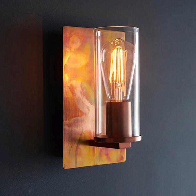 Ambience-63759 - Lotus - Copper Patina Wall Lamp with Clear Glass Shade