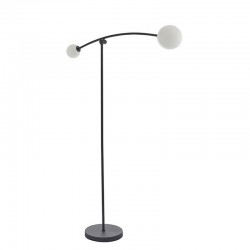 Krazy - Matt Black 2 Light Floor Lamp with Opal Glasses
