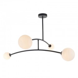 Krazy - Matt Black 4 Light Centre Fitting with Opal Glasses Krazy - Matt Black 4 Light Centre Fitting with Opal Glasses