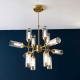 Ambience-63764 - Avalon -  Satin Brass 12 Light Centre Fitting with Ribbed Glasses