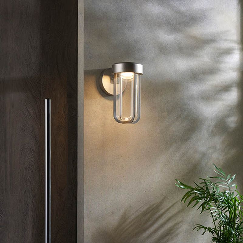 - Onix - Outdoor Brushed Silver LED Wall Lamp with Clear Glass Ambience-63771 - Onix - Outdoor Brushed Silver LED Wall Lamp with Clear Glass