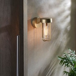 Onix - Outdoor Brushed Gold Wall Lamp with Clear Glass Onix - Outdoor Brushed Gold Wall Lamp with Clear Glass