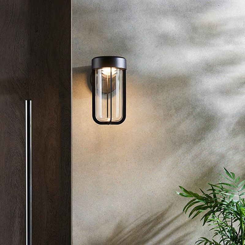 - Onix - Outdoor Matt Black LED Wall Lamp with Clear Glass Ambience-63779 - Onix - Outdoor Matt Black LED Wall Lamp with Clear Glass