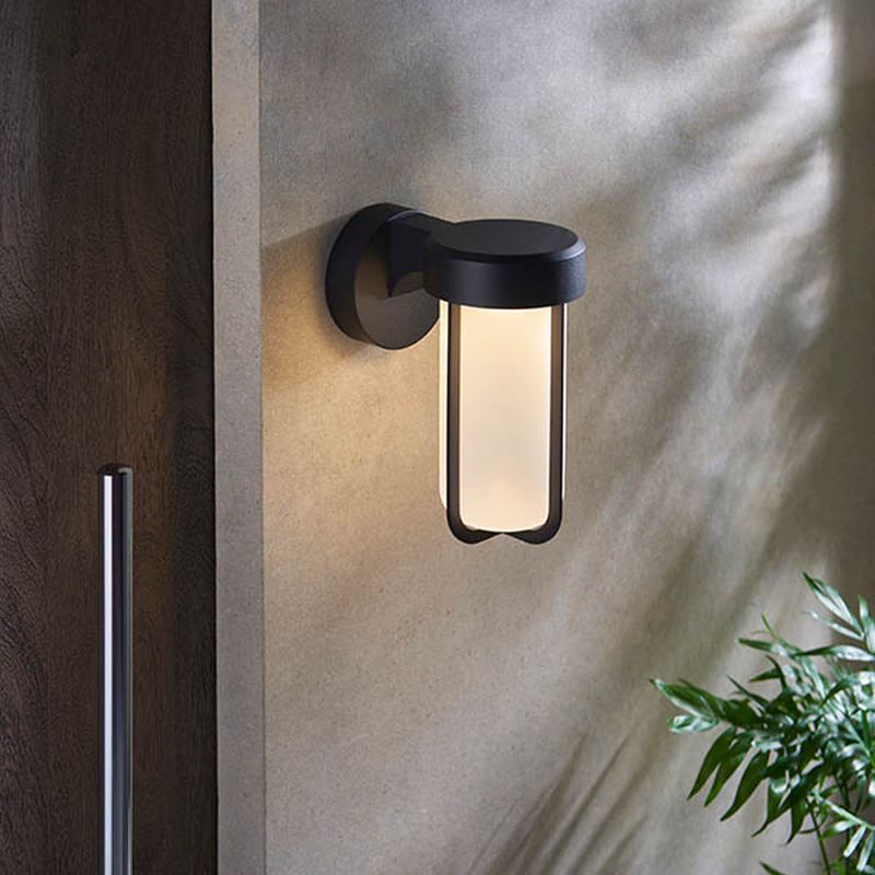 Ambience-63781 - Onix - Outdoor Matt Black LED Wall Lamp with White Glass