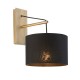 Ambience-63783 - Phoenix - Matt Brass Wall Lamp with Black Shade