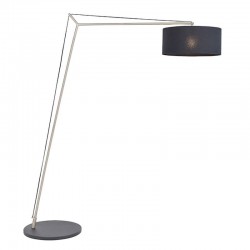 Milan - Matt Nickel Floor Lamp with Black Shade Milan - Matt Nickel Floor Lamp with Black Shade