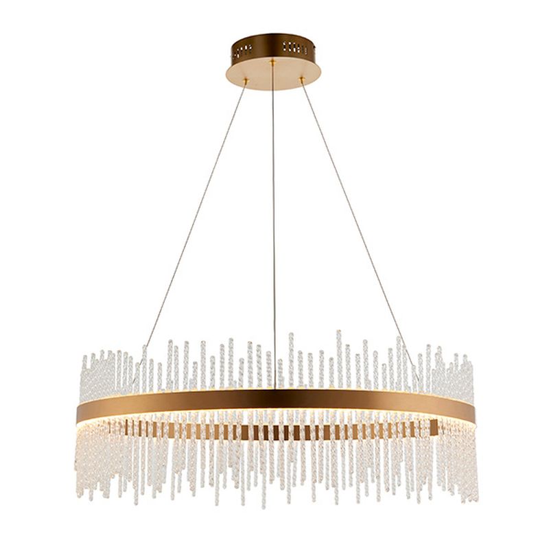 Ambience-63803 - Cortez - LED Brushed Gold Pendant with Twisted Glass Rods