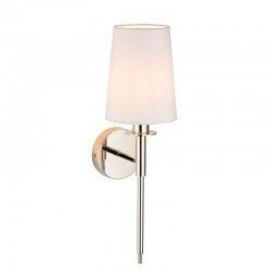Envy - Bright Nickel Wall Lamp with Vintage White Shade Envy - Bright Nickel Wall Lamp with Vintage White Shade