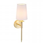 Envy - Satin Brass Wall Lamp with Vintage White Shade Envy - Satin Brass Wall Lamp with Vintage White Shade
