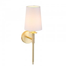 Envy - Satin Brass Wall Lamp with Vintage White Shade