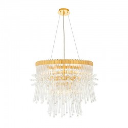 Madeleine - Polished Gold Pendant with Glass Rods Madeleine - Polished Gold Pendant with Glass Rods