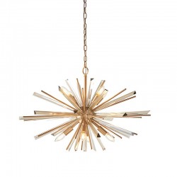 Montgomery - Antique Brass 8 Light Pendant with Glass Shards Montgomery - Antique Brass 8 Light Pendant with Glass Shards