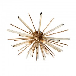 Montgomery - Antique Brass 4 Light Semi Flush with Glass Shards Montgomery - Antique Brass 4 Light Semi Flush with Glass Shards